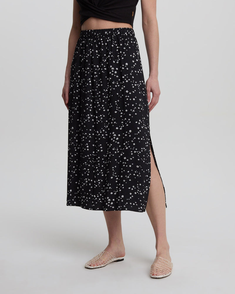 Black-EcoWoven-Crepe-Skirt