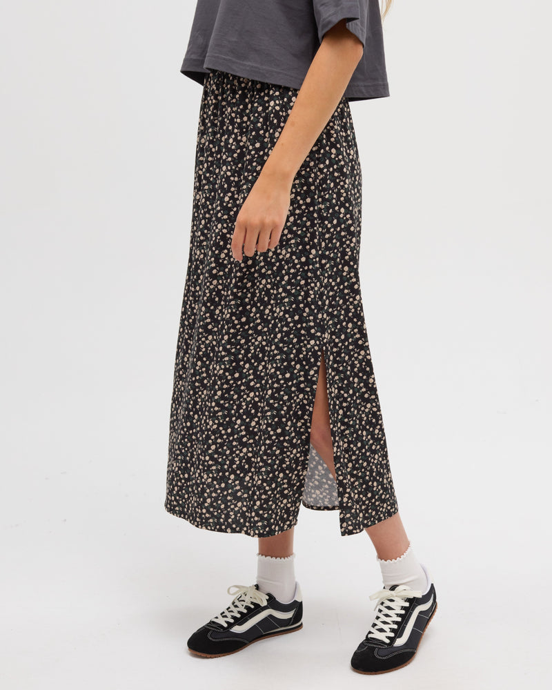 Black-EcoWoven-Crepe-Skirt