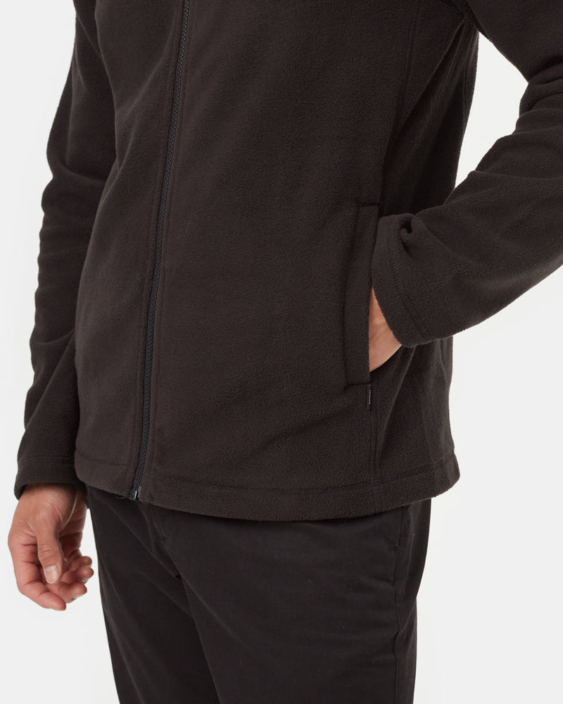 Black-Recycled-Polyester-Collared-Full-Zip-Sweater