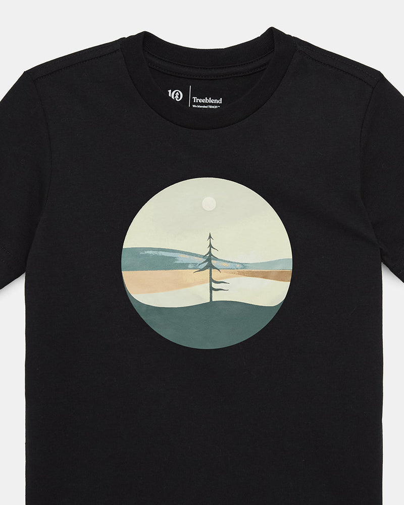 Black-Recycled-Polyester-Crew-Neck-Graphic-T-Shirt
