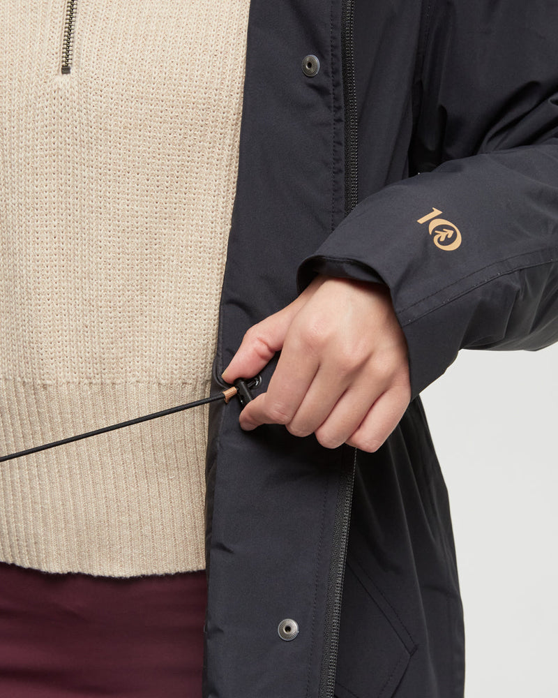 Black-Relax-Water-Repellant-Hooded-Rain-Jacket