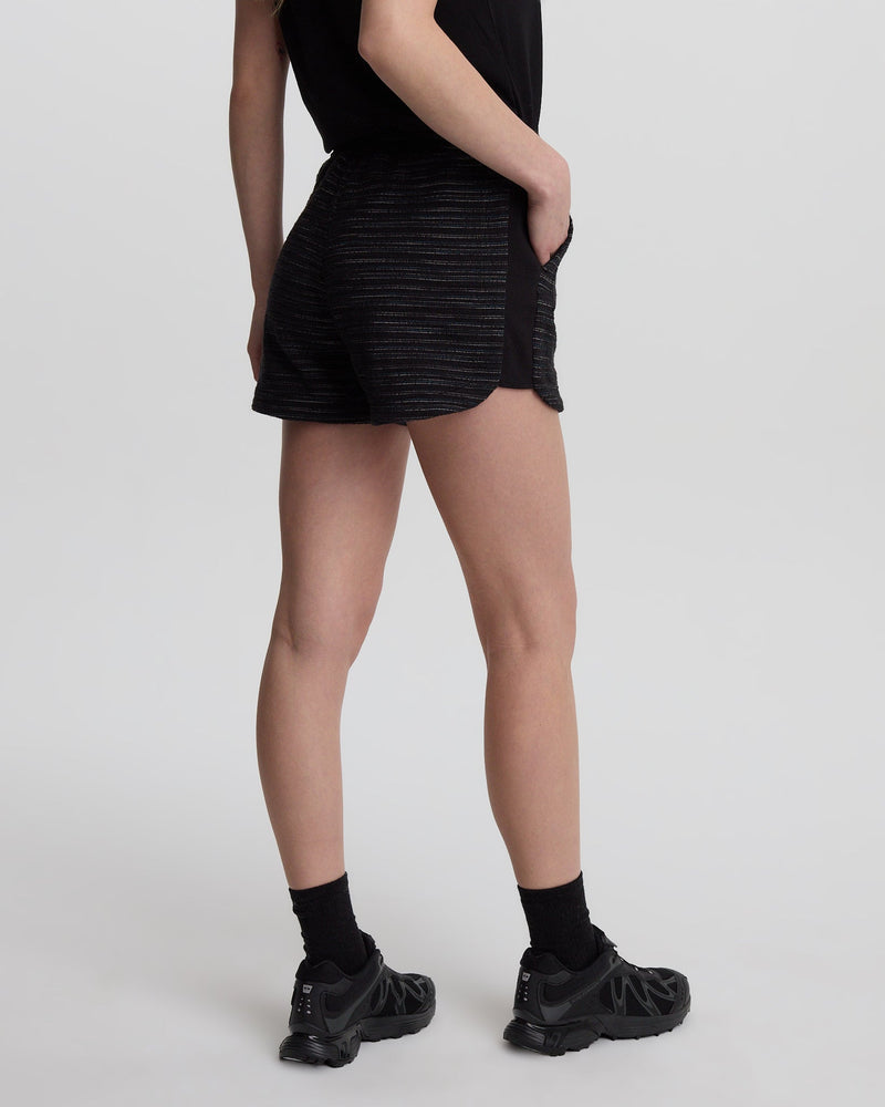 Black-Slub-Cotton-Drawstring-Shorts