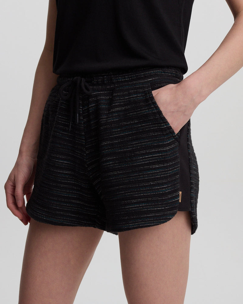Black-Slub-Cotton-Drawstring-Shorts