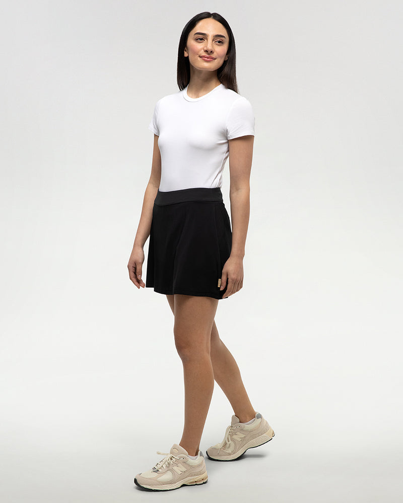 Black-Womens-Recycled-Polyester-Skort