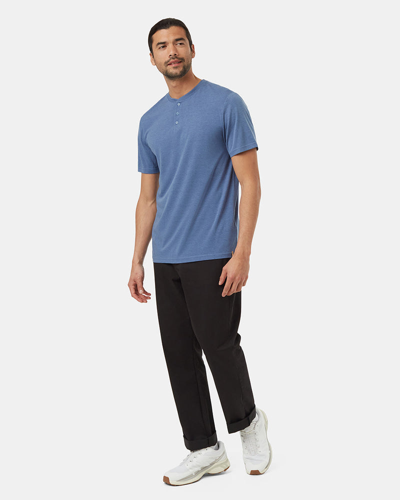 Blue-Basic-Shortsleeve-Button-T-Shirt
