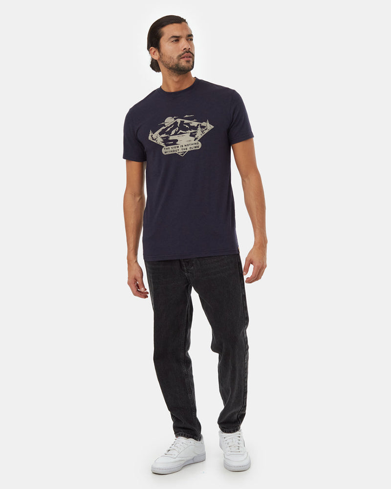Blue-Crew-Neck-Graphic-Shortsleeve-T-Shirt