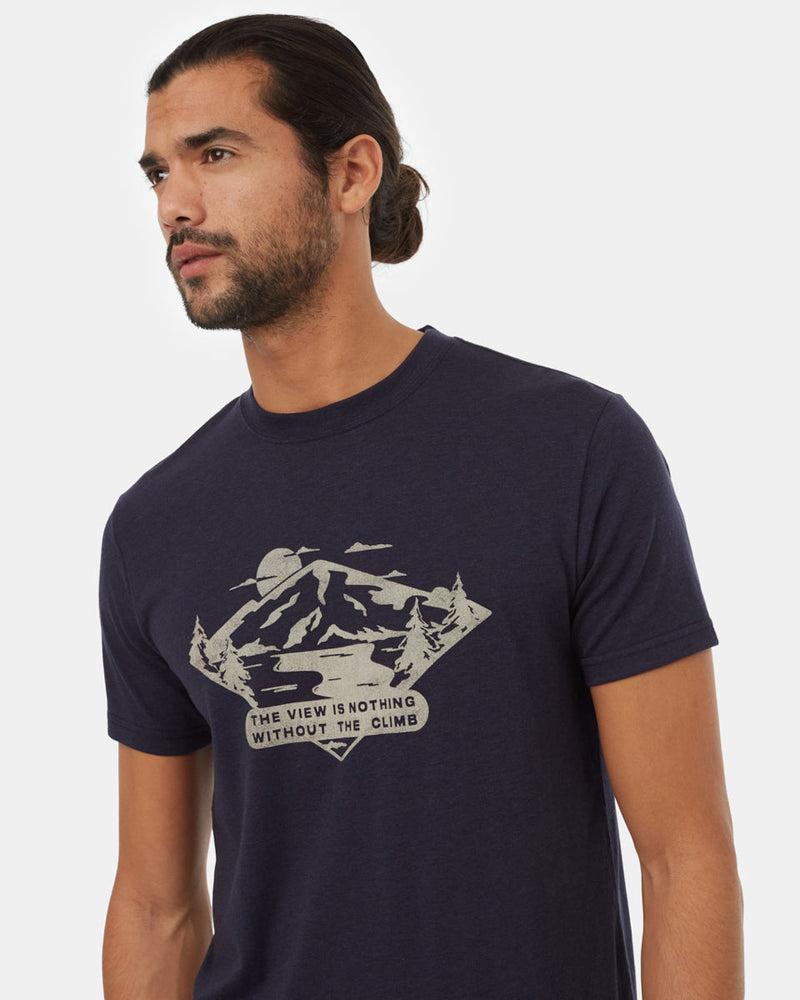 Blue-Crew-Neck-Graphic-Shortsleeve-T-Shirt