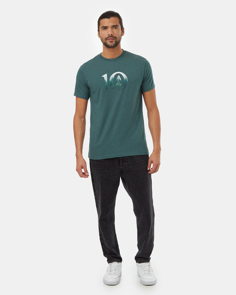 Blue-Crew-Neck-Short-Sleeve-Graphic-T-Shirt