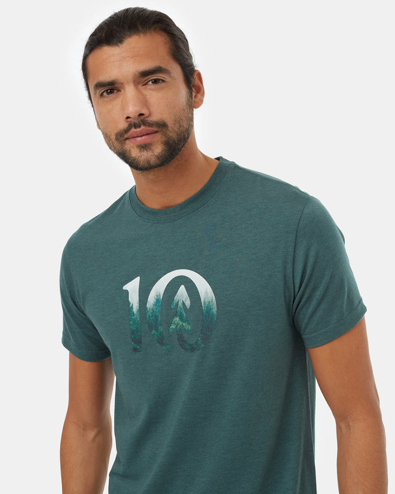 Blue-Crew-Neck-Short-Sleeve-Graphic-T-Shirt