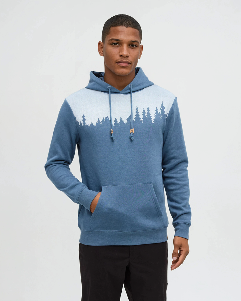 Blue-Heather-Fleece-Regular-Fit-Set-In-Hoodie