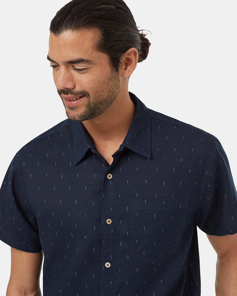 Blue-Hemp-Button-Up-Shortsleeve-Shirt