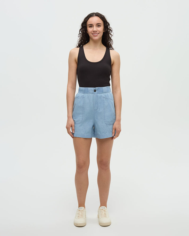 Blue-Organic-Cotton-Denim-Shorts