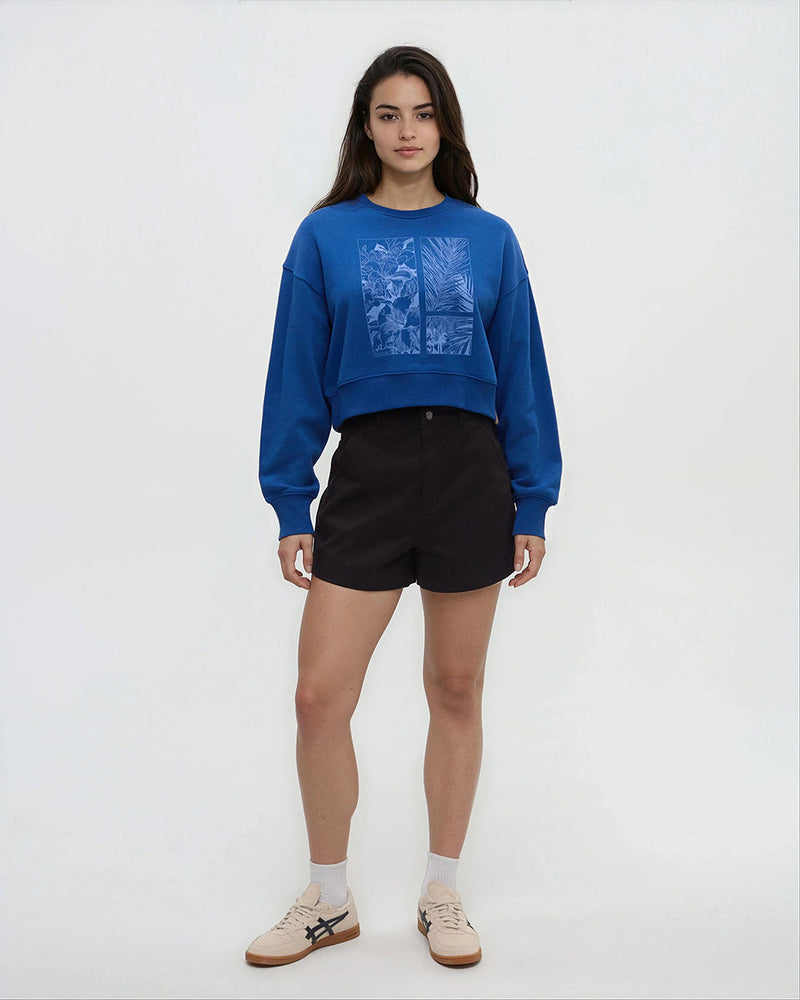 Blue-Oversized-Cropped-Graphic-Crew-Neck