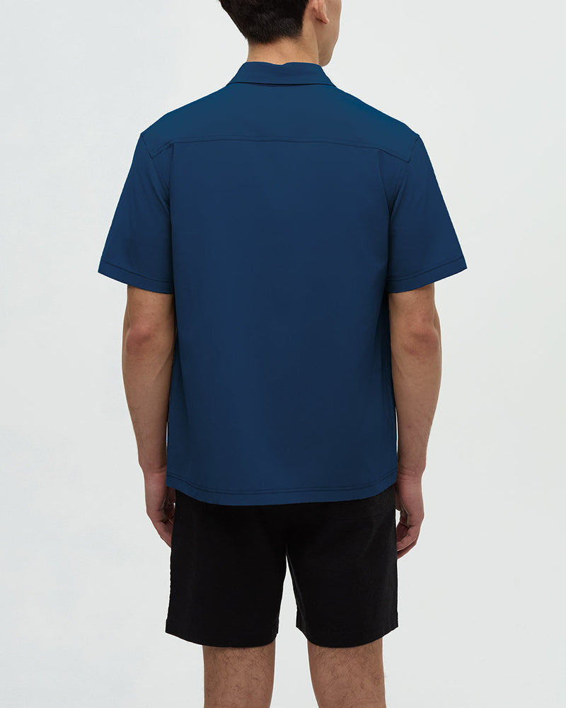 Blue-Regular-Fit-Shortsleeve-Button-Up-Shirt