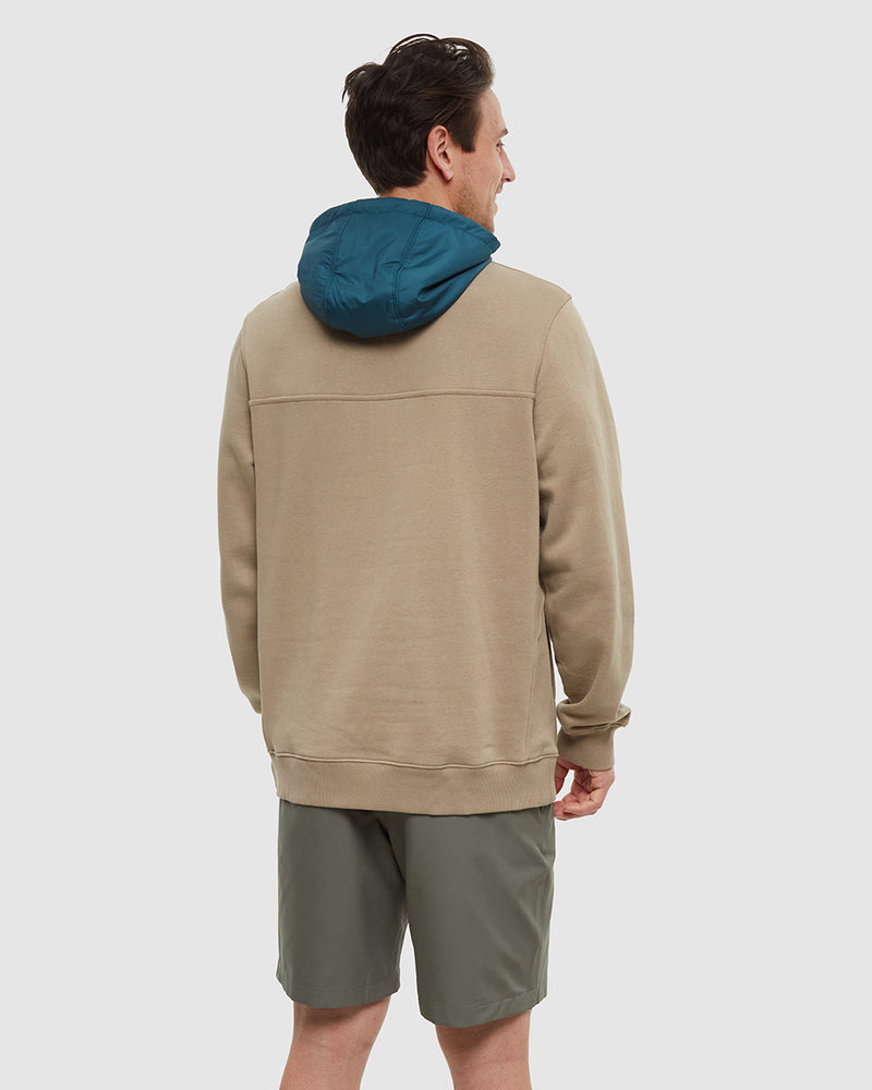 Brown-14-Zip-Fleece-Hoodie