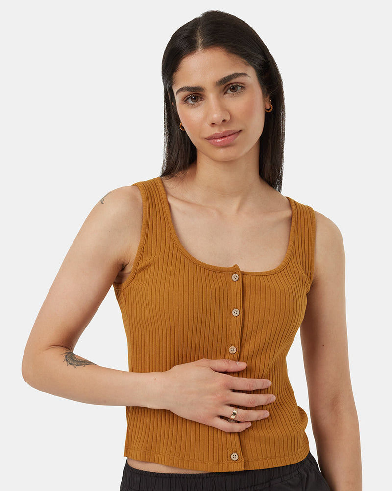 Brown-Cotton-Button-Up-Tank