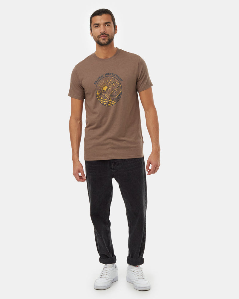 Brown-Crew-Neck-Short-Sleeve-Graphic-T-Shirt