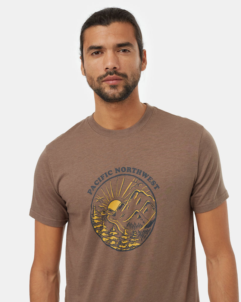 Brown-Crew-Neck-Short-Sleeve-Graphic-T-Shirt