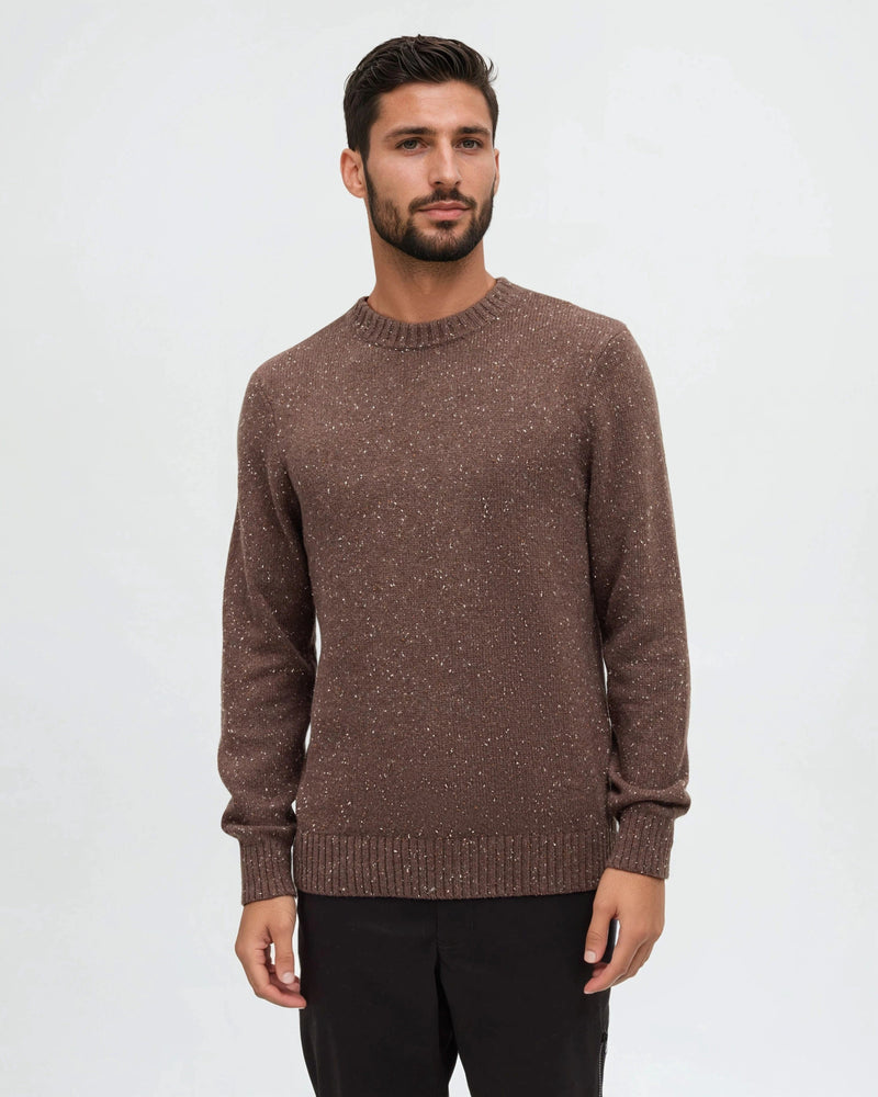 Brown-Highline-Nep-Crew-Sweater