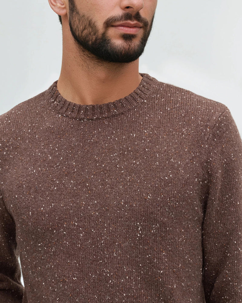 Brown-Highline-Nep-Crew-Sweater