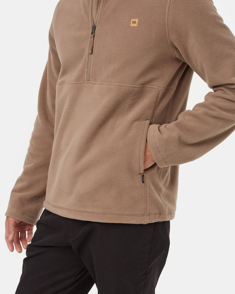 Brown-Recycled-Polyester-Collared-12Zip-Sweater
