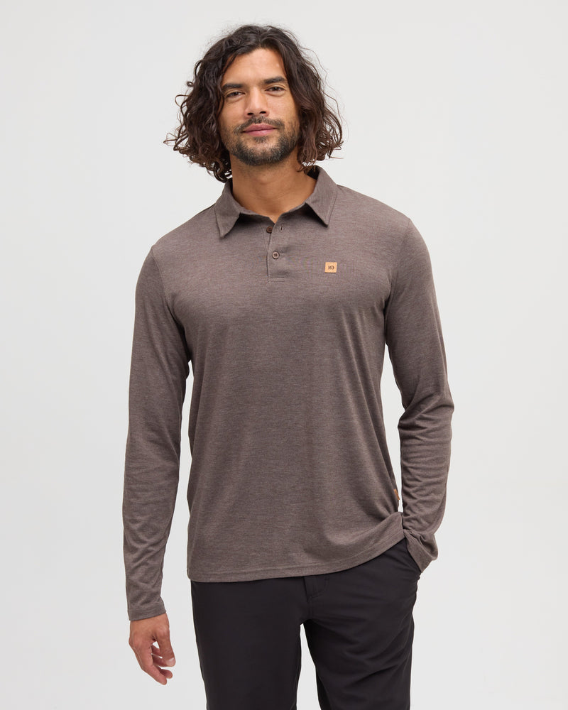 Brown-Regular-TreeBlend-Longsleeve-Polo