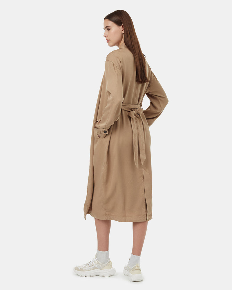 Brown-Relaxed-Belted-Midi-Length-Trench-Coat
