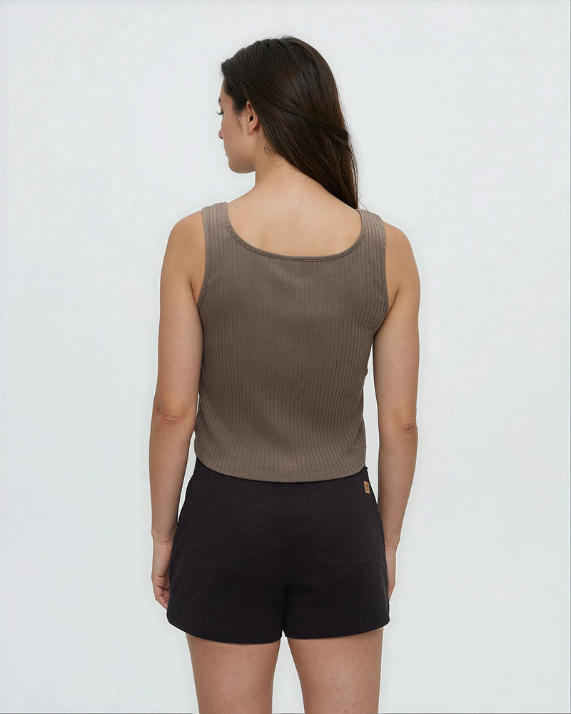 Brown-Ribbed-Cotton-Modal-Slim-Fit-Neck-Tank
