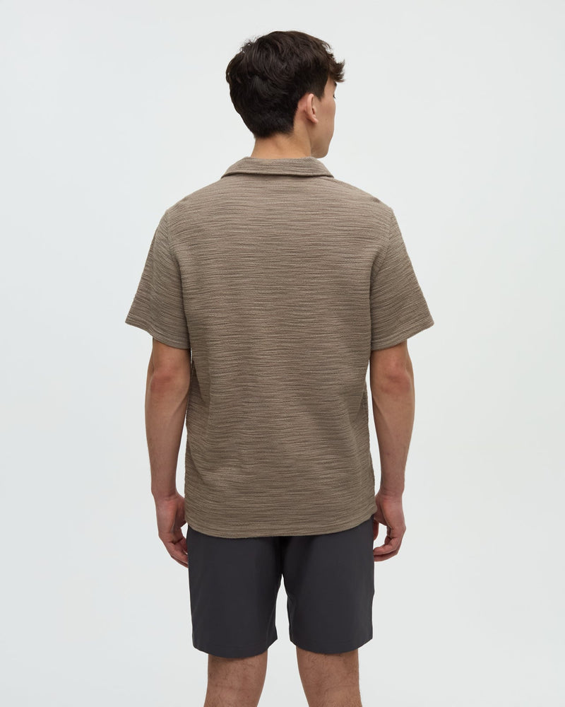 Brown-Slub-Cotton-Shortsleeve-Button-Shirt