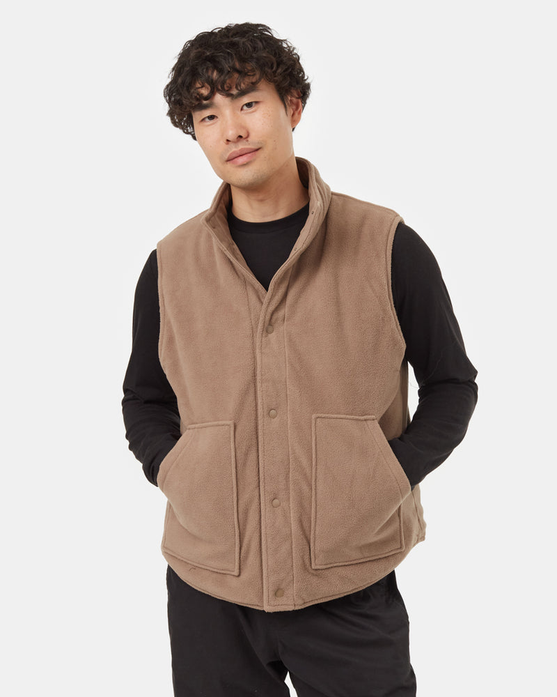 Brown-Water-Repellent-Reversible-Puffer-Vest
