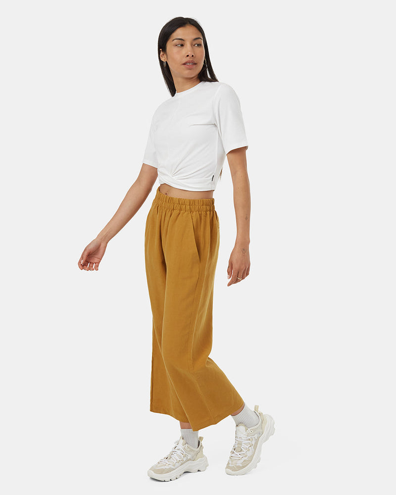 Brown-Womens-Cropped-Wide-Leg-Trousers