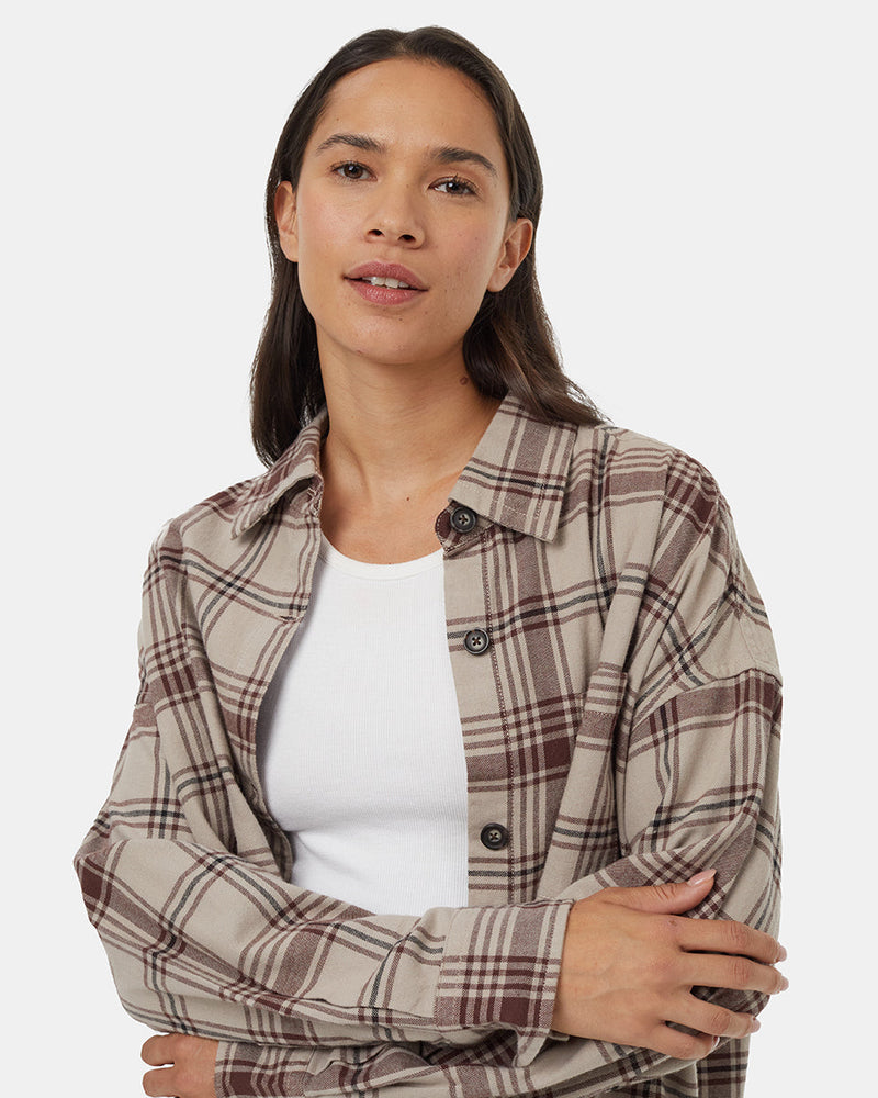 Brown-Womens-Longsleeve-Button-Down