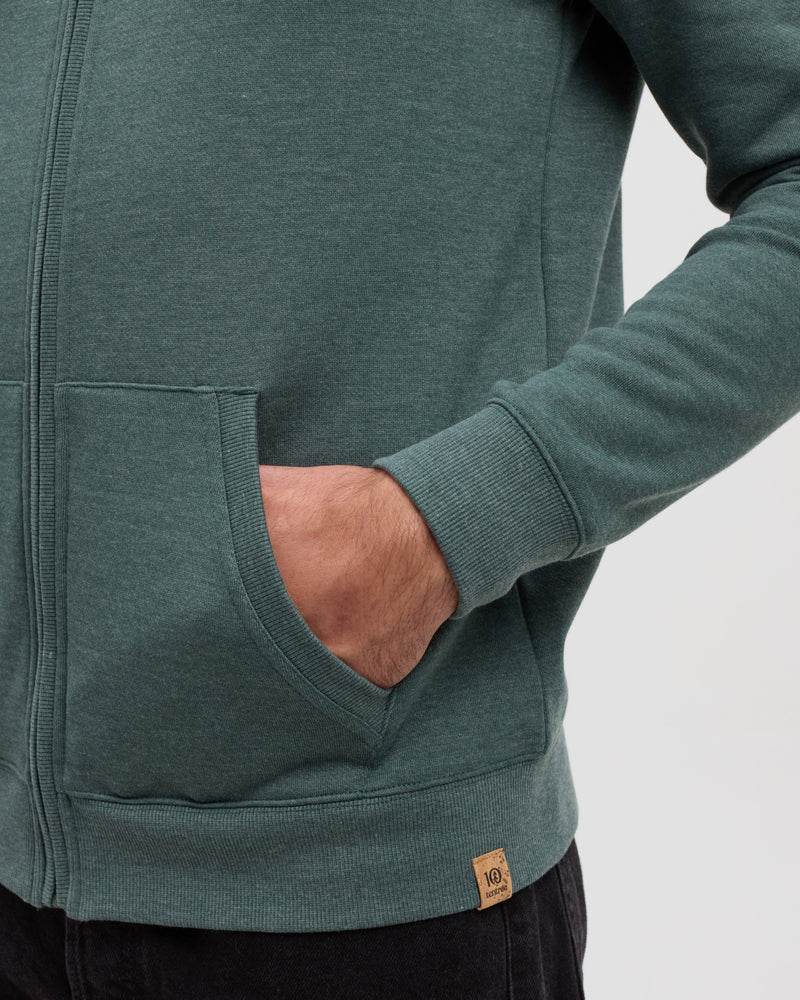 Green-Heather-Fleece-Set-In-Zip-Hoodie