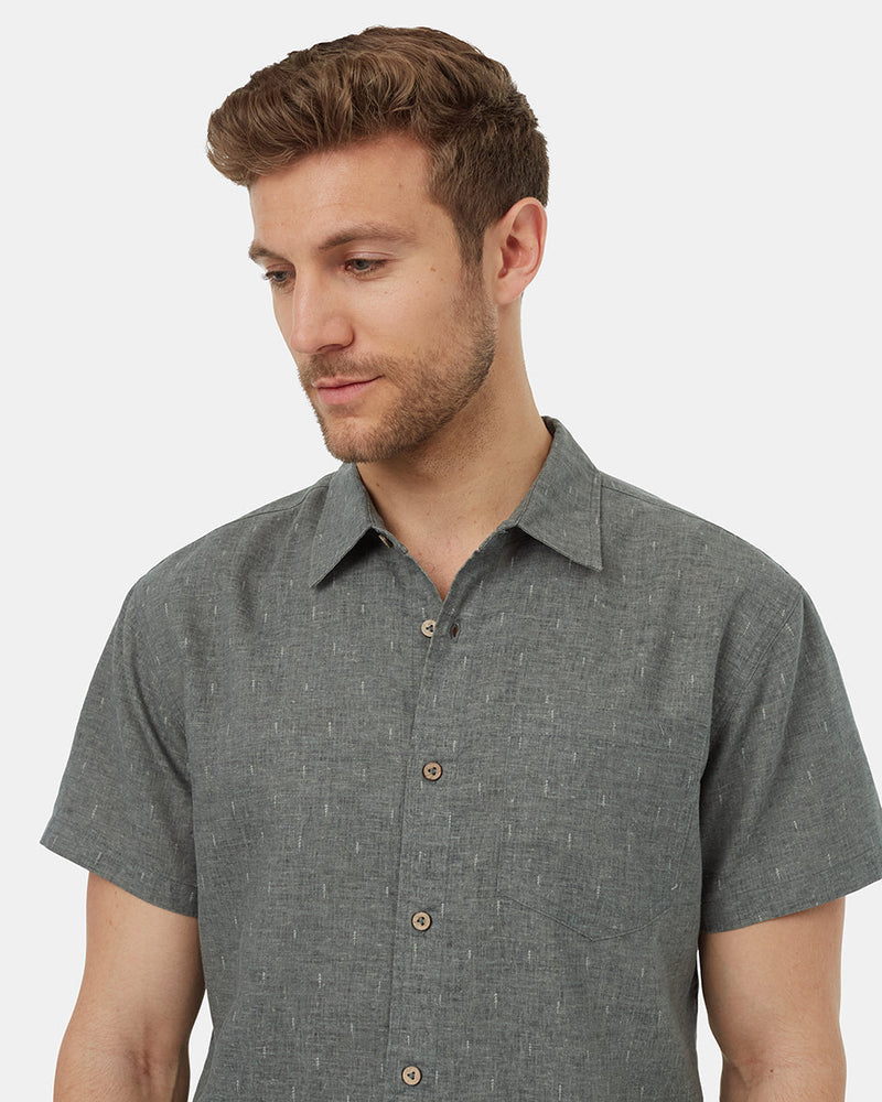 Green-Hemp-Button-Up-Shortsleeve-Shirt