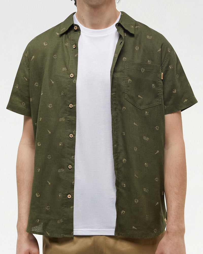 Green-Hemp-Button-Up-Shortsleeve-Shirt