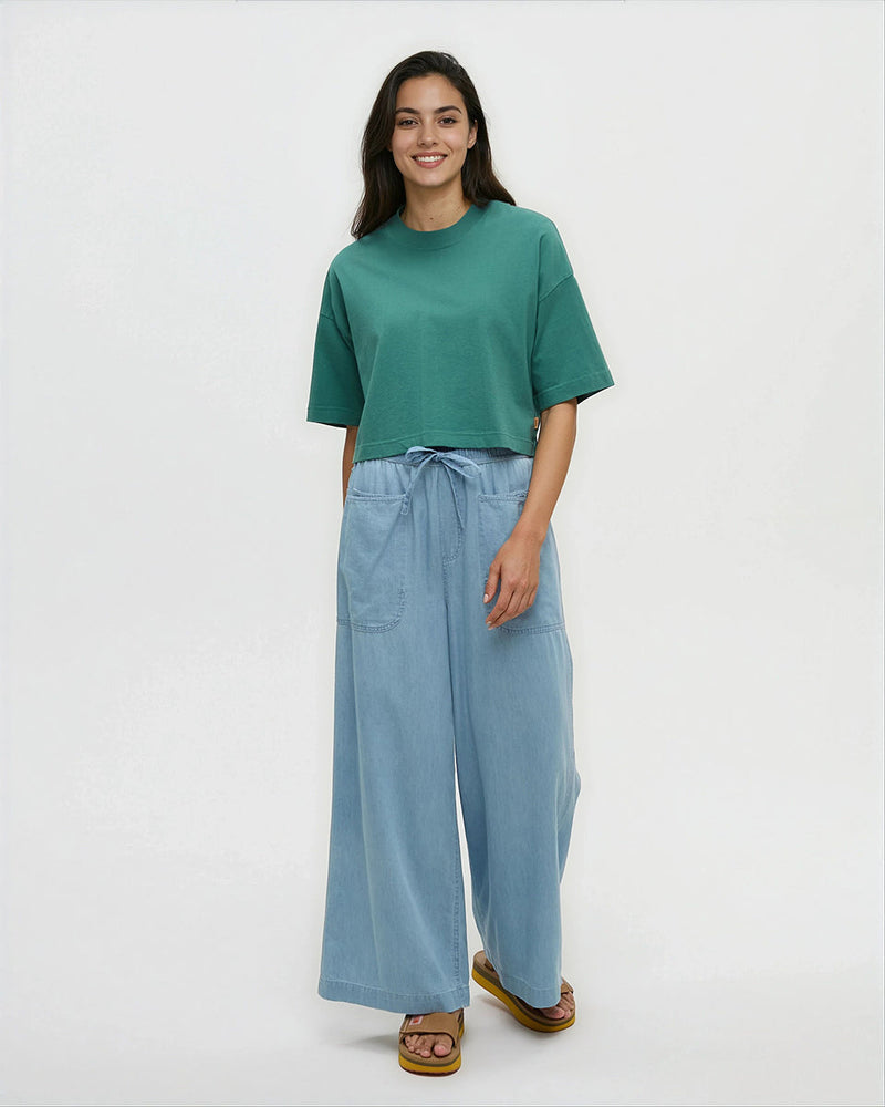 Green-Regen-Cotton-Oversized-Crop-T-Shirt