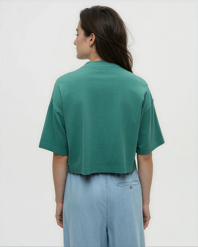 Green-Regen-Cotton-Oversized-Crop-T-Shirt