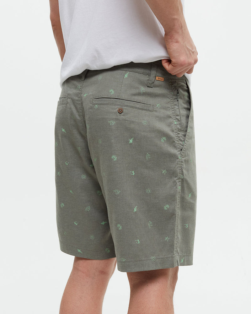 Green-Regular-Fit-Mid-Rise-Fixed-Waist-Shor