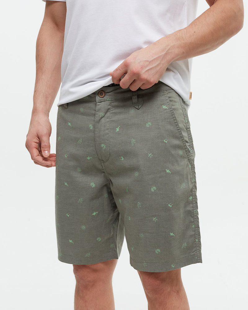 Green-Regular-Fit-Mid-Rise-Fixed-Waist-Shor
