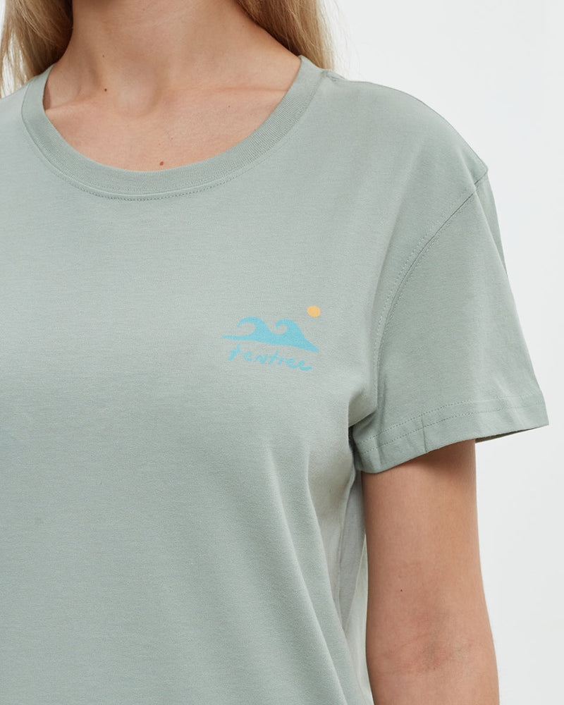 Green-Relax-Fit-Printed-Graphic-T-shirt