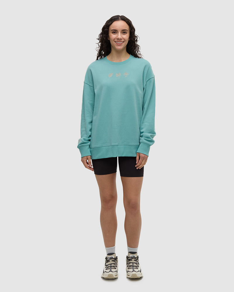 Green-Relaxed-Graphic-Crew-Neck-Sweatshirt