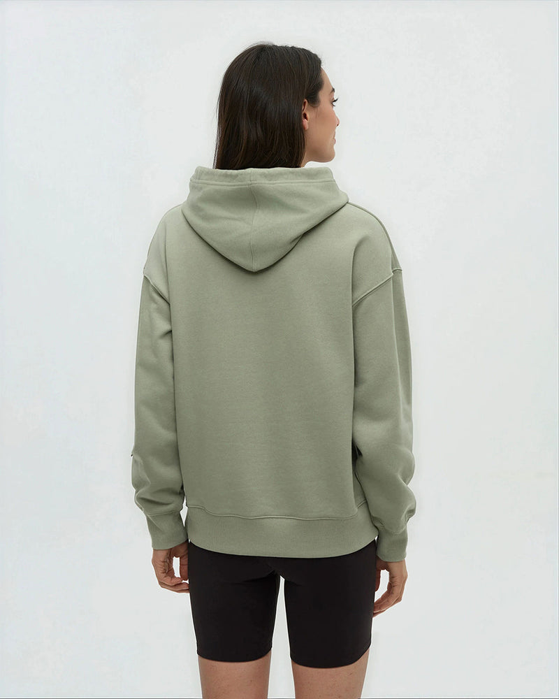 Green-Relaxed-Graphic-Hoodie