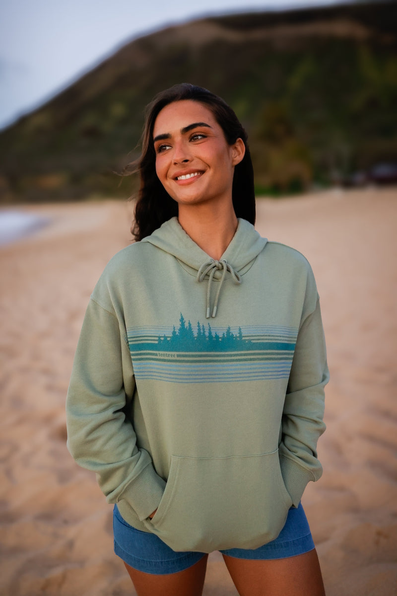 Green-Relaxed-Graphic-Hoodie