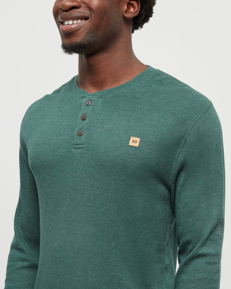 Green-TreeWaffle-Henley-Longsleeve