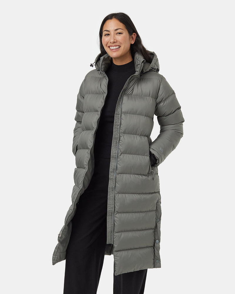 Green-Womens-Long-Puffer-Jacket