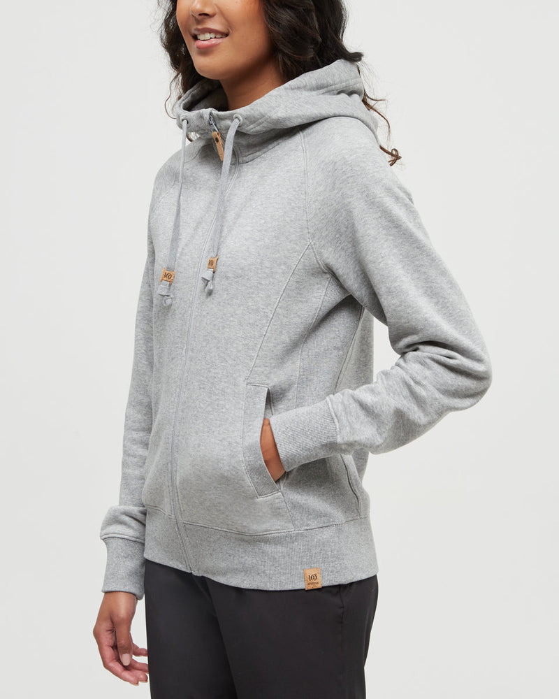 Grey-Regular-Fit-Rib-Panel-Raglan-Zip-Hoodie