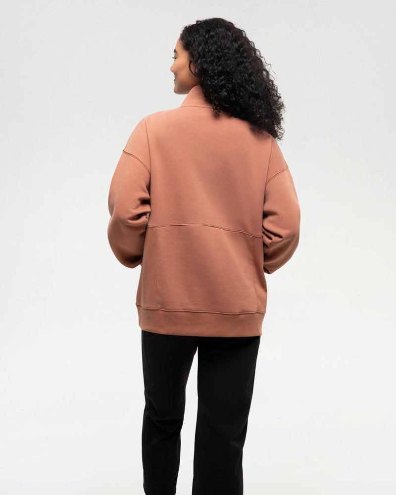 Orange-Mock-Collar-14-Zip-Up-Fleece