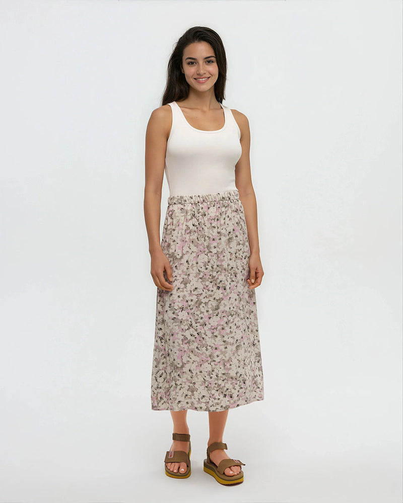 Pink-EcoWoven-Crepe-Skirt