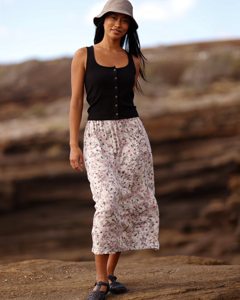 Pink-EcoWoven-Crepe-Skirt