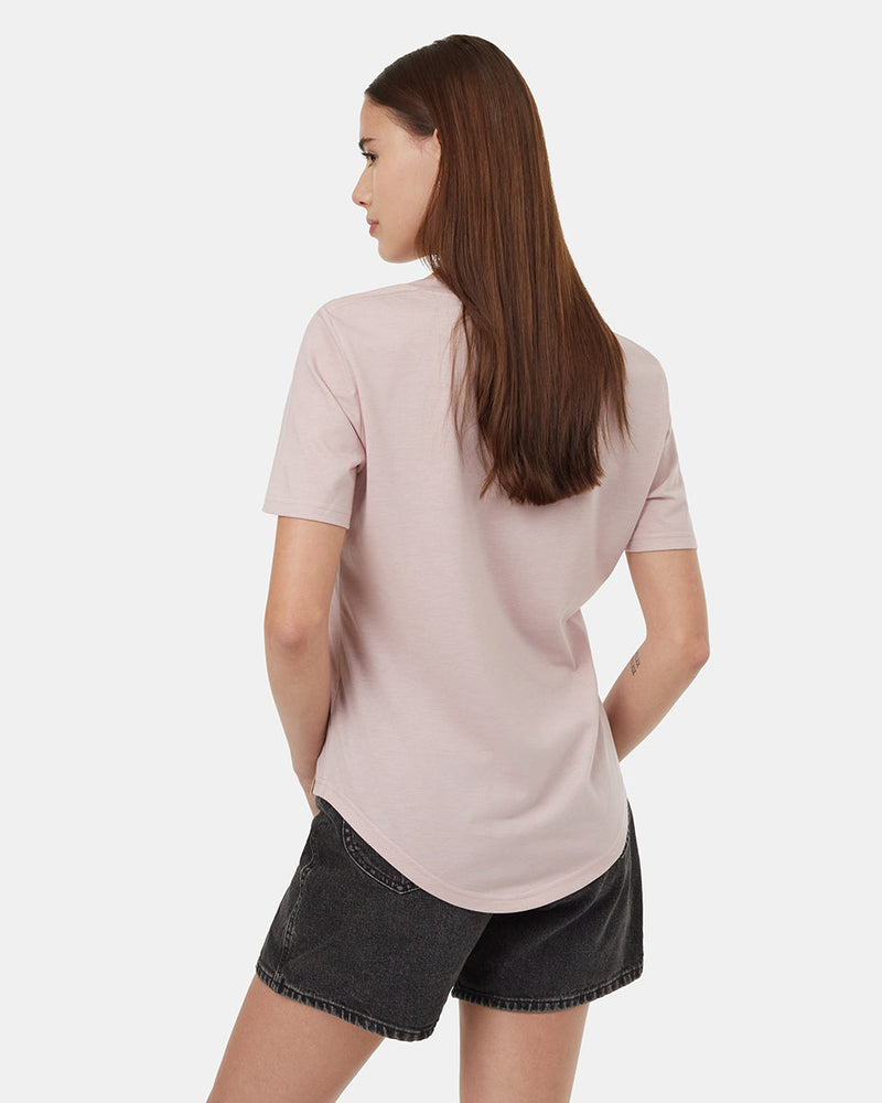Pink-V-Neck-Short-Sleeve-T-Shirt